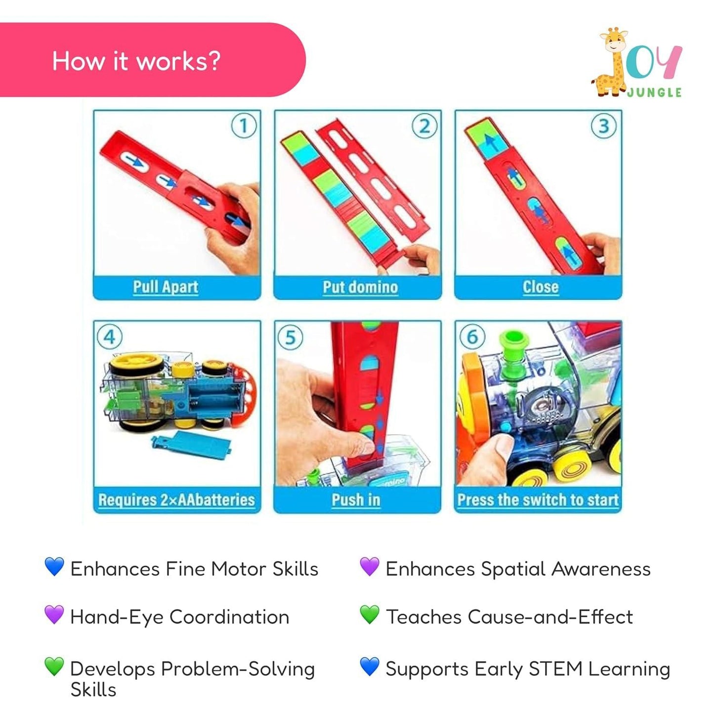 Musical Domino Train Set – Safe Toy That Builds Focus & Fun